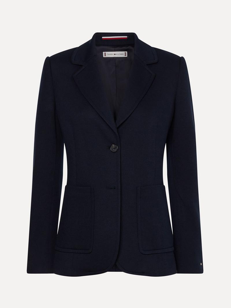 Női Tommy Hilfiger Solid Blazer Fekete | HU 7YXF